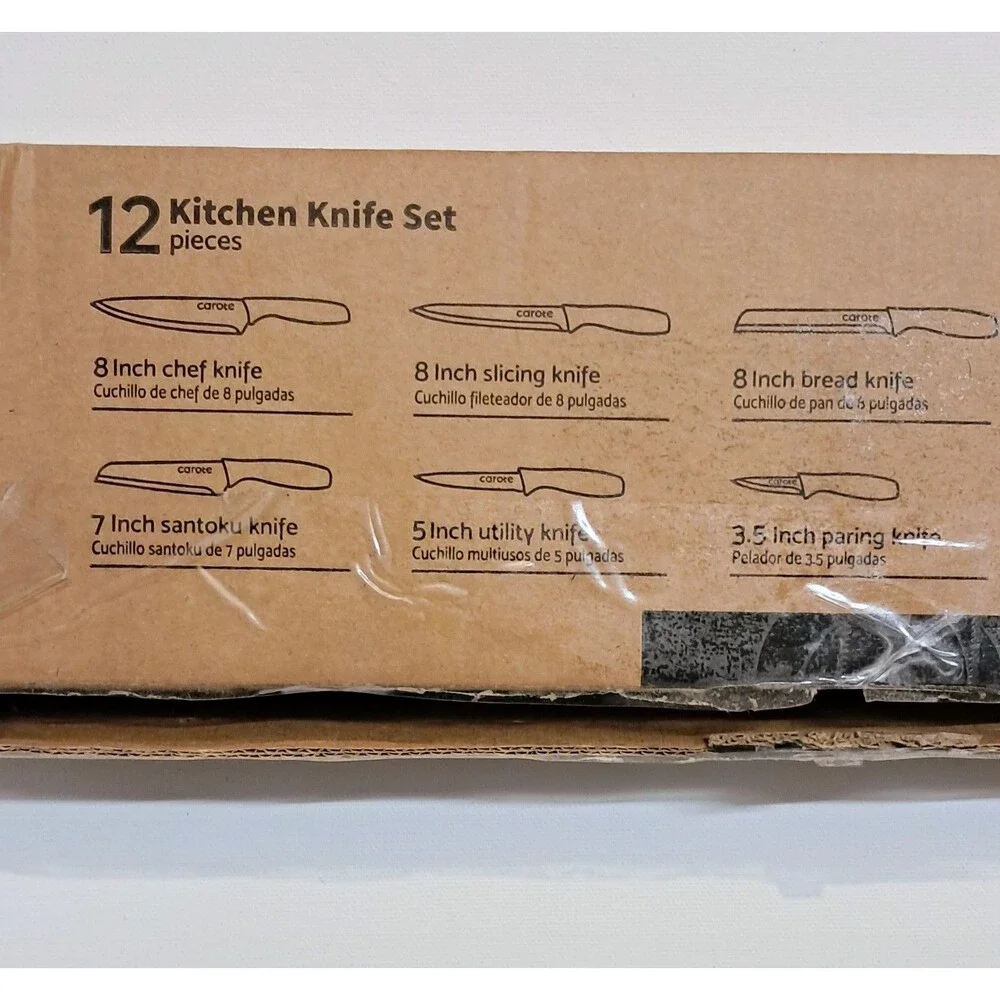 Carote Ceramic Knife Set 12-piece Stainless Steel Nonstick Colored Knives